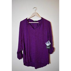 NWT Simply Vera Wang Purple Long Sleeve Blouse